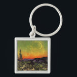 Vincent Van Gogh Moonlit Landscape Key Ring<br><div class="desc">Vincent Van Gogh Moonlit Landscape Fine Art Painting "Moonlit Landscape", also known as "The Promenade, Evening" or "Landscape with Couple Walking" is an oil painting by Dutch Post-Impressionist artist Vincent van Gogh. The painting features a twilight sky with a crescent moon. The beautiful artwork shows warm, vibrant colours such as...</div>