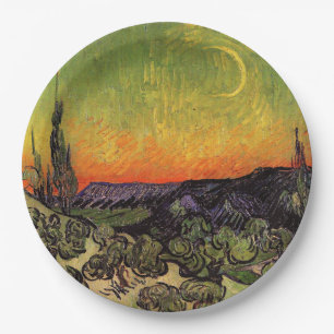 Vincent Van Gogh Moonlit Landscape Paper Plate