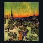 Vincent Van Gogh Moonlit Landscape Poster<br><div class="desc">Vincent Van Gogh Moonlit Landscape Fine Art Painting "Moonlit Landscape", also known as "The Promenade, Evening" or "Landscape with Couple Walking" is an oil painting by Dutch Post-Impressionist artist Vincent van Gogh. The painting features a twilight sky with a crescent moon. The beautiful artwork shows warm, vibrant colours such as...</div>