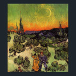 Vincent Van Gogh Moonlit Landscape Poster<br><div class="desc">Vincent Van Gogh Moonlit Landscape Fine Art Painting "Moonlit Landscape", also known as "The Promenade, Evening" or "Landscape with Couple Walking" is an oil painting by Dutch Post-Impressionist artist Vincent van Gogh. The painting features a twilight sky with a crescent moon. The beautiful artwork shows warm, vibrant colours such as...</div>
