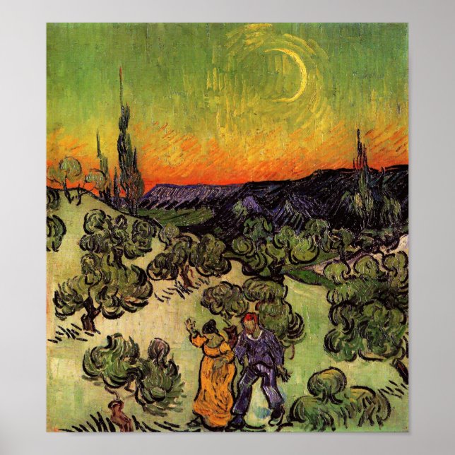 Vincent Van Gogh Moonlit Landscape Poster (Front)