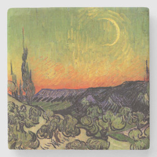 Vincent Van Gogh Moonlit Landscape Stone Coaster
