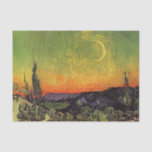 Vincent Van Gogh Moonlit Landscape Tissue Paper<br><div class="desc">Vincent Van Gogh Moonlit Landscape Fine Art Painting "Moonlit Landscape", also known as "The Promenade, Evening" or "Landscape with Couple Walking" is an oil painting by Dutch Post-Impressionist artist Vincent van Gogh. The painting features a twilight sky with a crescent moon. The beautiful artwork shows warm, vibrant colours such as...</div>