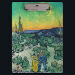 Vincent van Gogh - Moonlit Landscape with Couple Clipboard<br><div class="desc">Moonlit Landscape / Couple Walking among Olive Trees in a Mountainous Landscape with Crescent Moon - Vincent van Gogh,  Oil on Canvas,  1890</div>