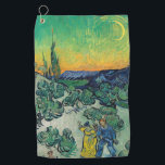 Vincent van Gogh - Moonlit Landscape with Couple Golf Towel<br><div class="desc">Moonlit Landscape / Couple Walking among Olive Trees in a Mountainous Landscape with Crescent Moon - Vincent van Gogh,  Oil on Canvas,  1890</div>