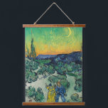 Vincent van Gogh - Moonlit Landscape with Couple Hanging Tapestry<br><div class="desc">Moonlit Landscape / Couple Walking among Olive Trees in a Mountainous Landscape with Crescent Moon - Vincent van Gogh,  Oil on Canvas,  1890</div>