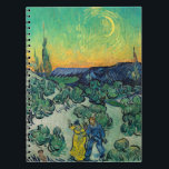Vincent van Gogh - Moonlit Landscape with Couple Notebook<br><div class="desc">Moonlit Landscape / Couple Walking among Olive Trees in a Mountainous Landscape with Crescent Moon - Vincent van Gogh,  Oil on Canvas,  1890</div>