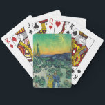 Vincent van Gogh - Moonlit Landscape with Couple Playing Cards<br><div class="desc">Moonlit Landscape / Couple Walking among Olive Trees in a Mountainous Landscape with Crescent Moon - Vincent van Gogh,  Oil on Canvas,  1890</div>