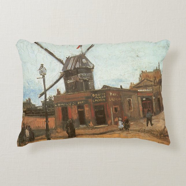 Vincent van Gogh - Moulin de la Galette, Windmill Decorative Cushion (Front)