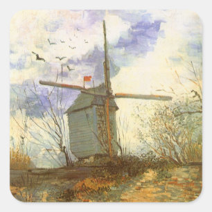 Vincent van Gogh - Moulin de la Galette, Windmill Square Sticker