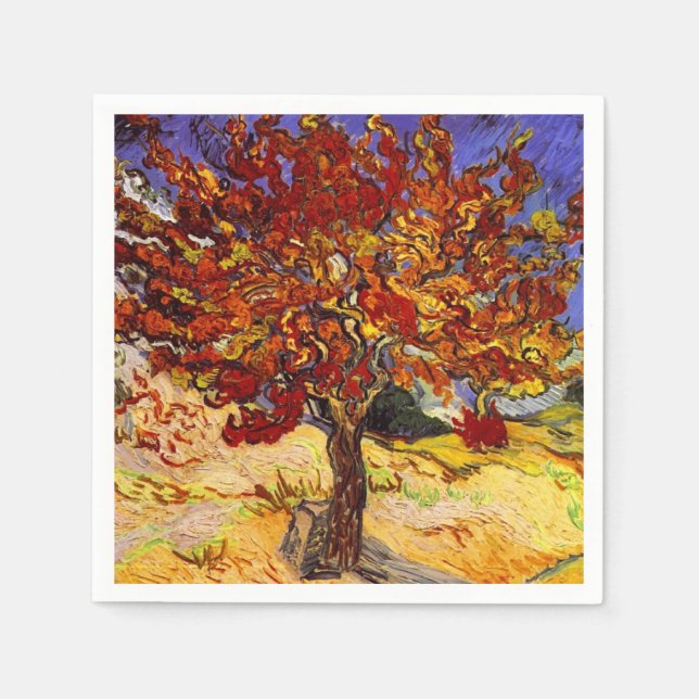 Vincent Van Gogh Mulberry Tree Fine Art Painting Napkin (Front)