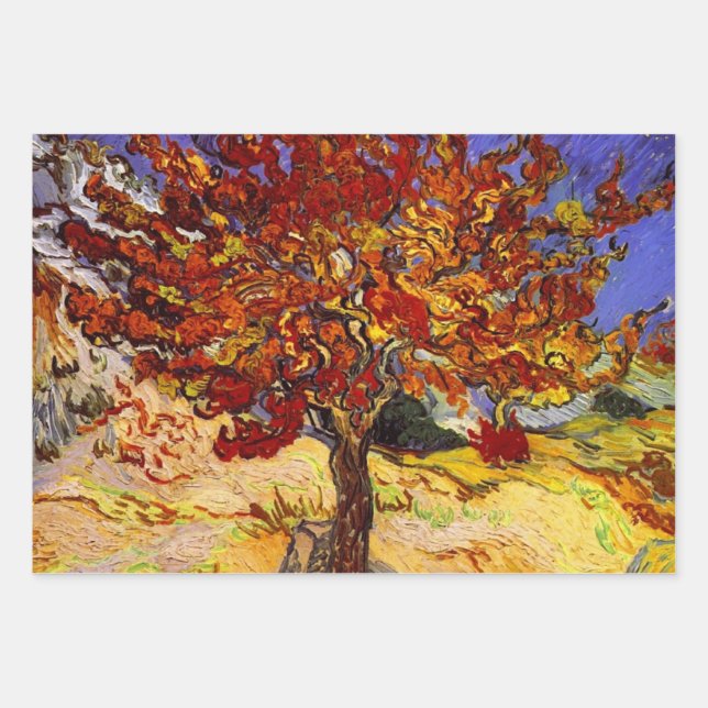Vincent Van Gogh Mulberry Tree Fine Art Painting Wrapping Paper Sheet (Front)