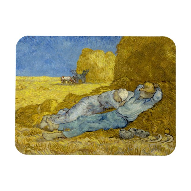 Vincent Van Gogh - Noon, Rest from work / Siesta Magnet (Horizontal)