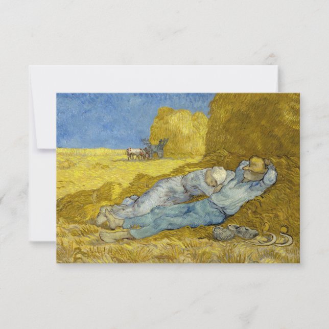 Vincent Van Gogh - Noon, Rest from work / Siesta Thank You Card (Front)