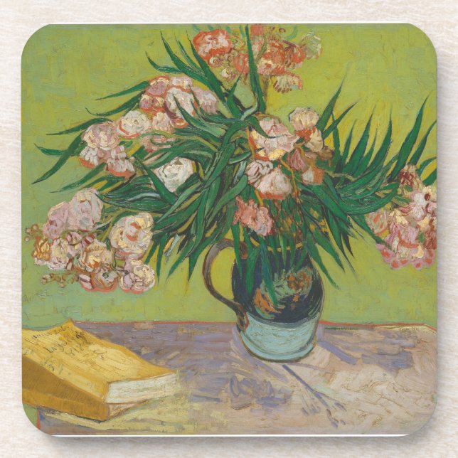 Vincent Van Gogh Oleander flower painting Coaster (Front)