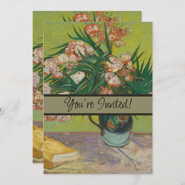 Vincent Van Gogh Oleander flower painting Invitation (Front/Back)