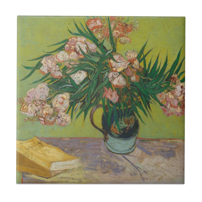 Vincent Van Gogh Oleander flower painting Tile (Front)