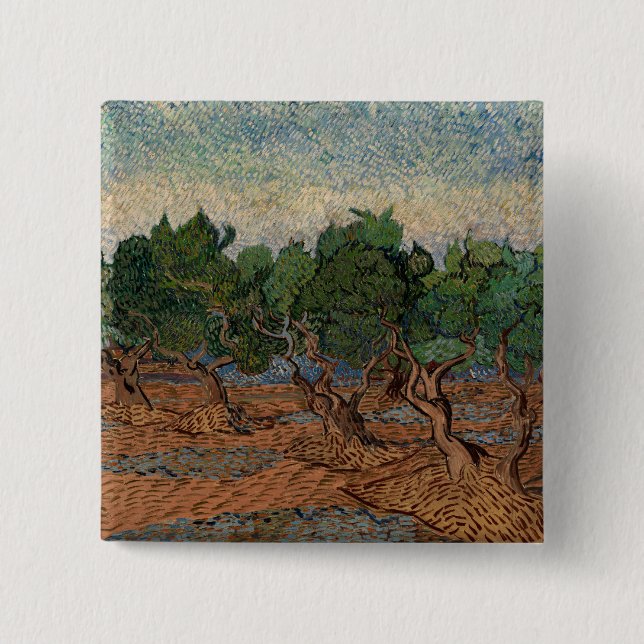Vincent van Gogh - Olive Grove 15 Cm Square Badge (Front)