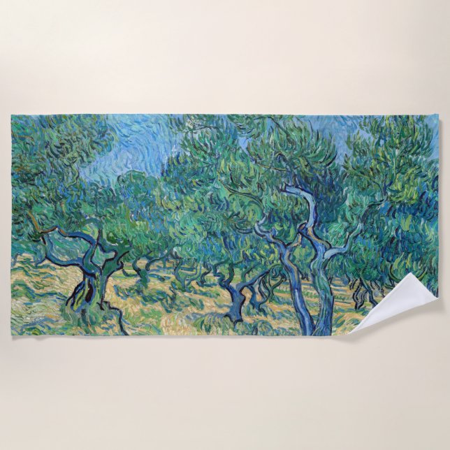 Vincent van Gogh - Olive Grove Beach Towel (Front)