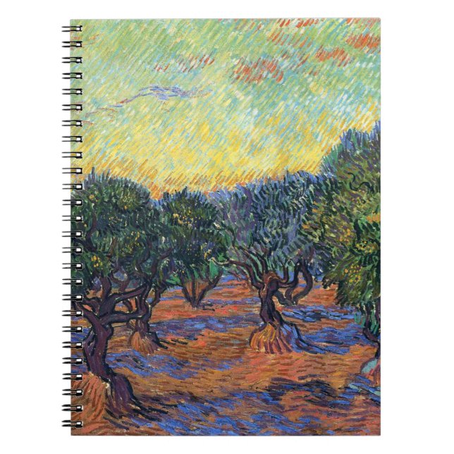 Vincent Van Gogh Olive Grove Impressionism Art Spiral Notebook (Front)