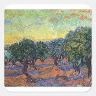 Vincent Van Gogh Olive Grove Impressionism Art Square Sticker