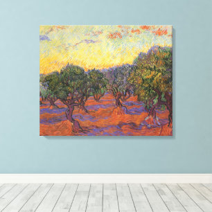 Vincent van Gogh - Olive Grove, Orange Sky Canvas Print