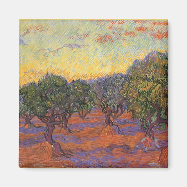 Vincent van Gogh - Olive Grove, Orange Sky Magnet (Front)