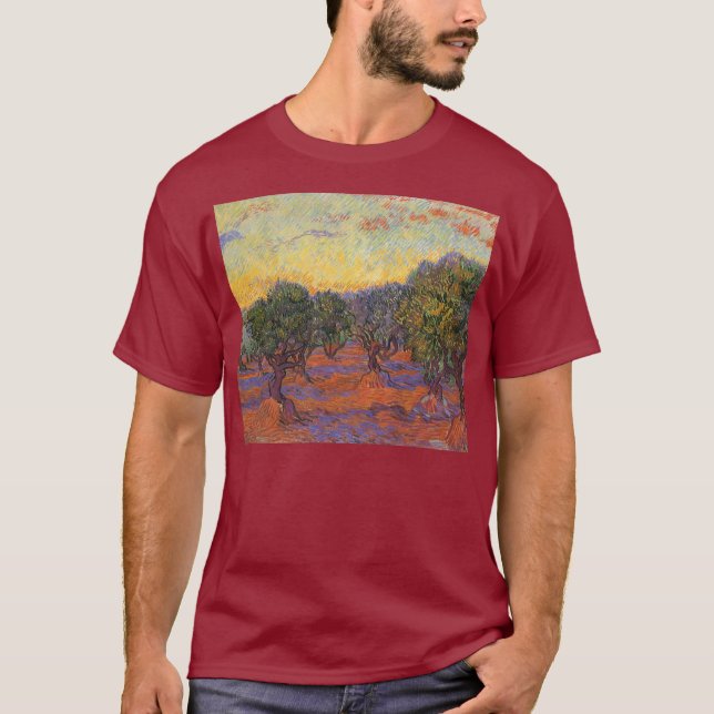 Vincent van Gogh - Olive Grove, Orange Sky T-Shirt (Front)
