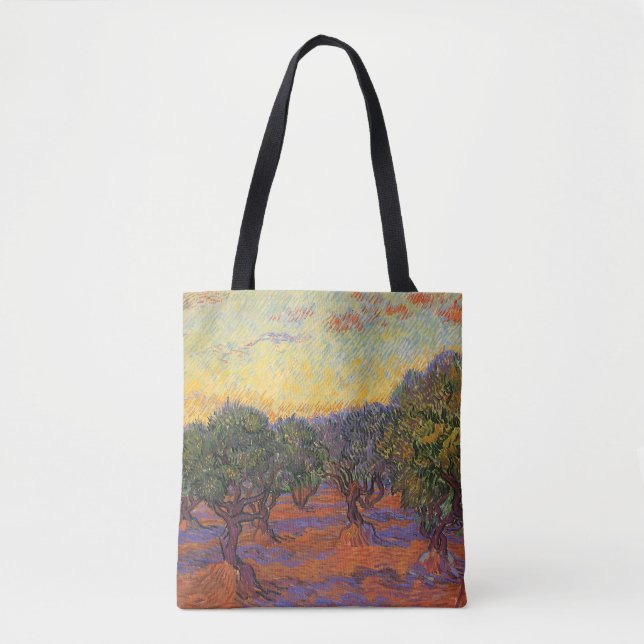 Vincent van Gogh - Olive Grove, Orange Sky Tote Bag (Front)