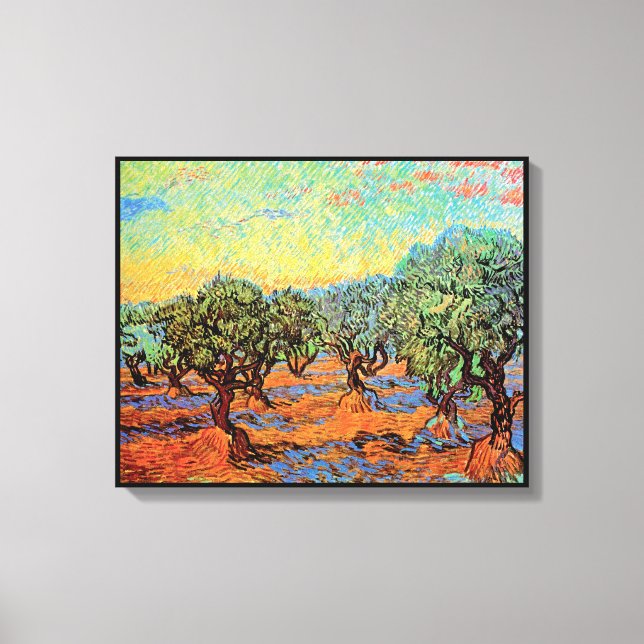 Vincent Van Gogh - Olive Grove with Orange Sky Canvas Print (Front)