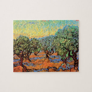 Vincent Van Gogh - Olive Grove with Orange Sky Jigsaw Puzzle