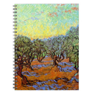 Vincent Van Gogh - Olive Grove with Orange Sky Spiral Notebook