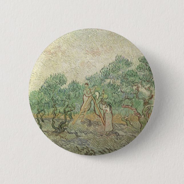 Vincent van Gogh - Olive Picking 6 Cm Round Badge (Front)