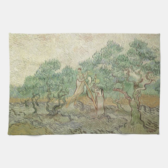 Vincent van Gogh - Olive Picking Tea Towel (Horizontal)