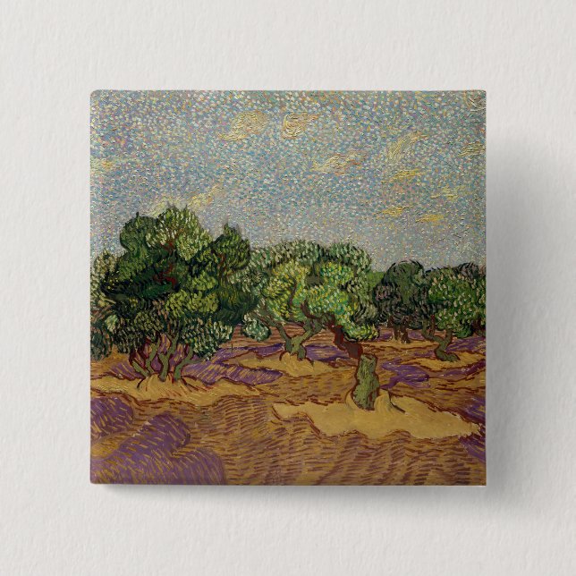 Vincent van Gogh - Olive Trees 15 Cm Square Badge (Front)