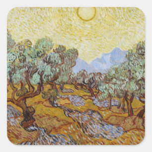Vincent van Gogh   Olive Trees, 1889 Square Sticker