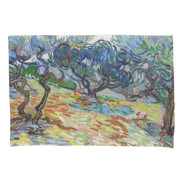 Vincent van Gogh - Olive Trees: Bright blue sky Pillowcase (Front)