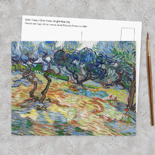Vincent van Gogh - Olive Trees: Bright blue sky Postcard