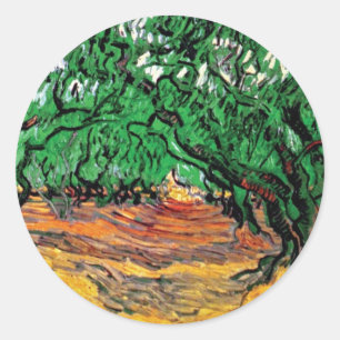 Vincent Van Gogh - Olive Trees Fine Art Classic Round Sticker
