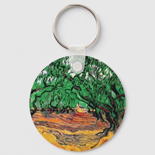 Vincent Van Gogh - Olive Trees Fine Art Key Ring (Front)