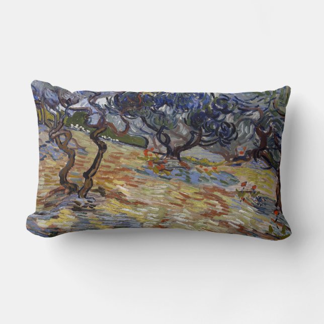 Vincent van Gogh Olive Trees Lumbar Cushion (Front)
