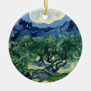 Vincent Van Gogh Olive Trees Mountain Landscape Ceramic Tree Decoration