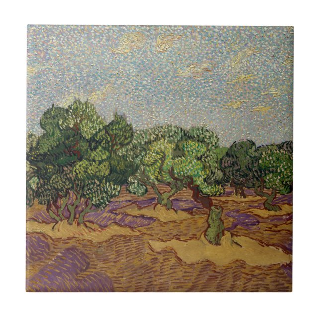 Vincent van Gogh - Olive Trees Tile (Front)