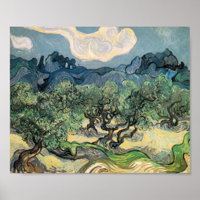 Vincent van Gogh Olive Trees with the Alpilles  Poster (Front)
