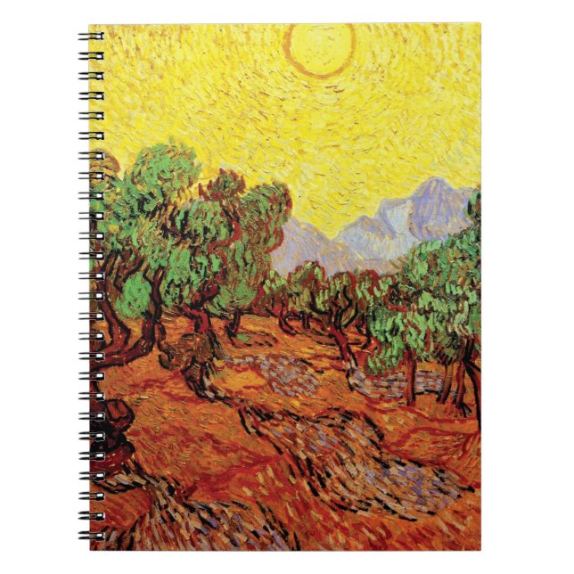 Vincent Van Gogh - Olive Trees With Yellow Sky Spiral Notebook (Front)