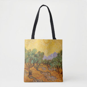 Vincent van Gogh - Olive Trees, Yellow Sky and Sun Tote Bag