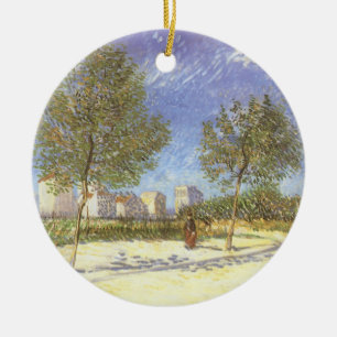 Vincent van Gogh - On the Outskirts of Paris Ceramic Tree Decoration
