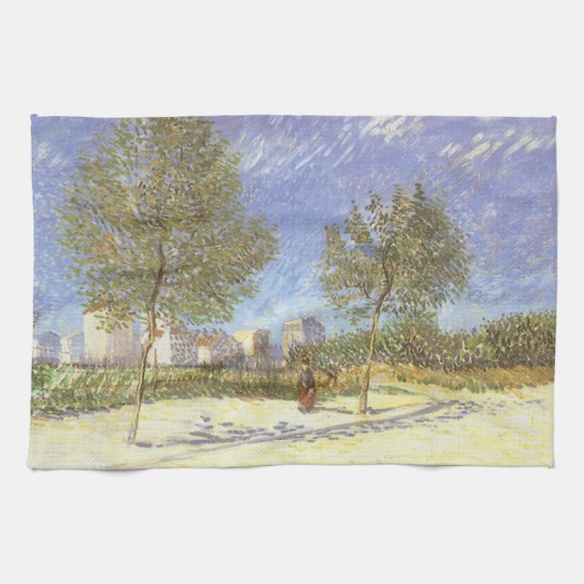 Vincent van Gogh - On the Outskirts of Paris Tea Towel (Horizontal)