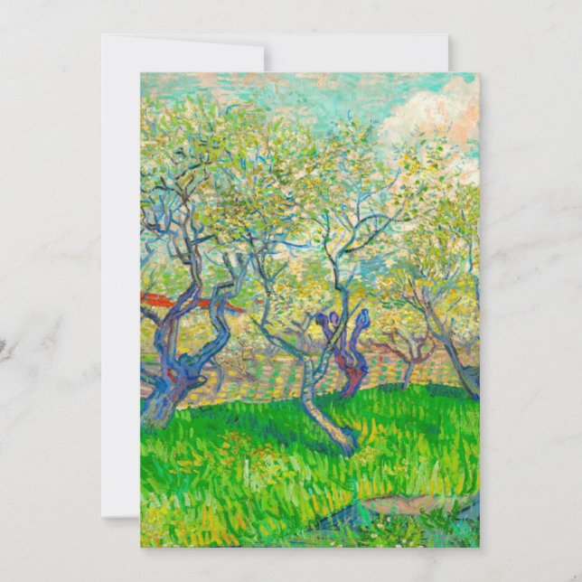Vincent van Gogh Orchard in Blossom Invitation (Front)
