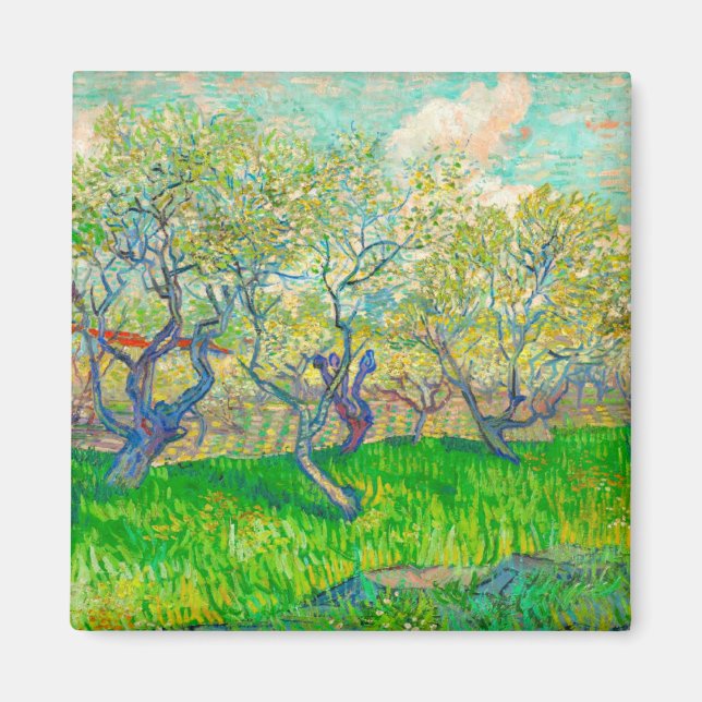 Vincent van Gogh Orchard in Blossom Magnet (Front)